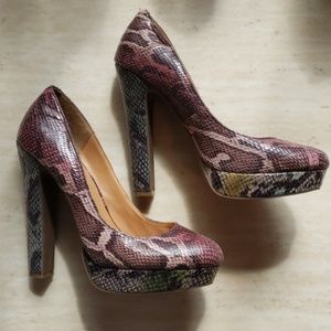 Cosmopolitan Snake Print Multi Color Pumps